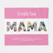 Mama Fotocollage Moederdag Moeder Verjaardag Fleece Deken (Voorkant (Horizontaal))