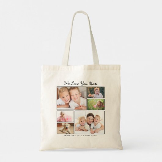 Mama foto's gepersonaliseerd tote bag (Achterkant)