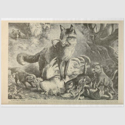 Mama Fox Ephemera Decoupage Tissuepapier (Voorkant)