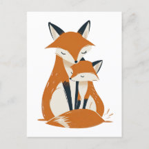 Mama Fox & Pup Woodland Dieren Schattige