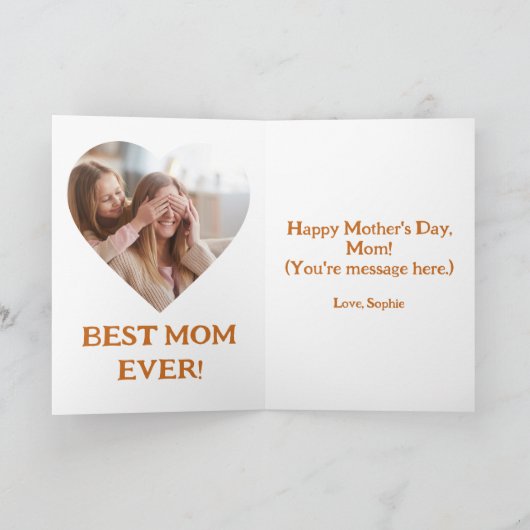 Mama Fox & Pup Woodland Moederdag Foto Kaart (Binnen)