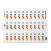 Mama Fox Woodland Animals terug adres Etiket (Full Sheet)
