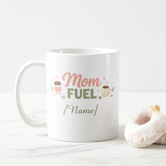Mama Fuel gepersonaliseerde mok | Keramische koffi (Met donut)