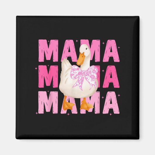 Mama gans coquette strik grappige moedergans moede magneet (Voorkant)