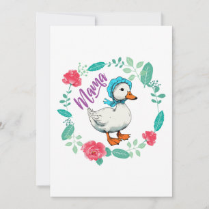 Mama Gans en Bloemen voor Moederdag Kaart