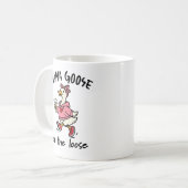 Mama Gans op Hol Funny Moeder Gans Cartoon Koffiemok (Voorkant links)