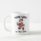 Mama Gans op Hol Funny Moeder Gans Cartoon Koffiemok (Links)