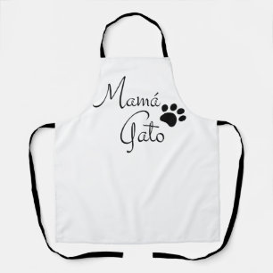 Mama Gato Paw print Spaans Gezegde Schort