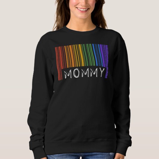 mama gay pride vlag barcode queer lesbische regenb trui (Voorkant)