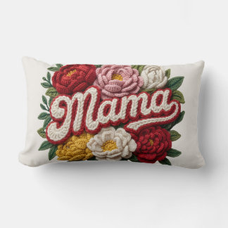 "Mama" Gebloemde Gehaakte Kussen – Moederdag – Cad