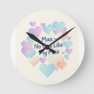 Mama Geen één zoals mijn mama - Pastel Hart wandkl Ronde Klok