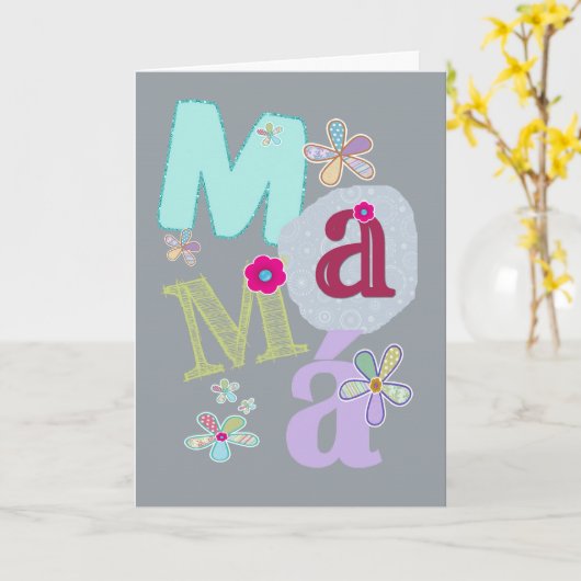 mamá, gelukkig moederdag in het Spaans Kaart (Gele Bloem)