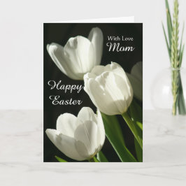 Mama / Gelukkig Pasen - Witte Tulpen Feestdagen Kaart