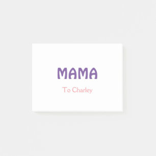 Mama gelukkige moeders retro paars voeg naam tekst post-it® notes
