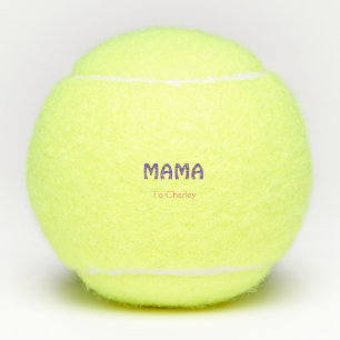 Mama gelukkige moeders retro paars voeg naam tekst tennisballen