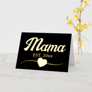 Mama gepersonaliseerd jaar aangepaste tekst hart v folie wenskaart