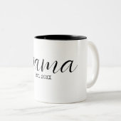 Mama gepersonaliseerd tweekleurige koffiemok (Voorkant rechts)