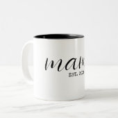 Mama gepersonaliseerd tweekleurige koffiemok (Voorkant links)