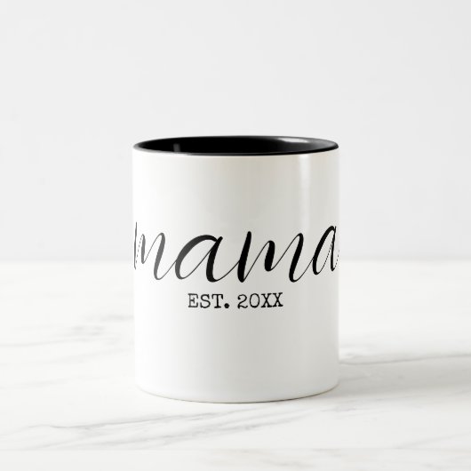 Mama gepersonaliseerd tweekleurige koffiemok (Center)