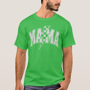 Mama geruite bliksemschicht varsity-moeder vrouwen t-shirt