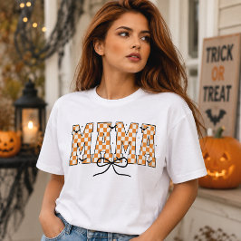 Mama Geruite Strik Halloween Vleermuizen Typografi Tri-Blend Shirt