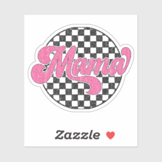 Mama Geruite Vans Retro  Sticker Roze