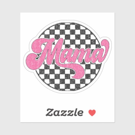 Mama Geruite Vans Retro  Sticker Roze (Vel)