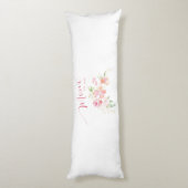 Mama Gevestigd Blush Roze Bloemen Waterverf Wit Lichaamskussen (Achterkant (Verticaal))