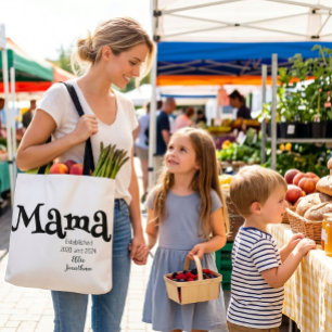 Mama Gevestigd Op maat gemaakte kindernaam Nieuwe Tote Bag