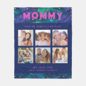 Mama Gewoon de beste fotocollage gepersonaliseerd Fleece Deken (Voorkant)