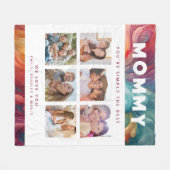 Mama Gewoon de beste fotocollage gepersonaliseerd Fleece Deken (Voorkant (Horizontaal))