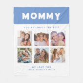 Mama Gewoon de beste fotocollage gepersonaliseerd Fleece Deken (Voorkant)