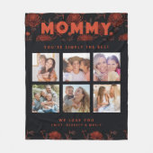 Mama Gewoon de beste fotocollage gepersonaliseerd Fleece Deken (Voorkant)