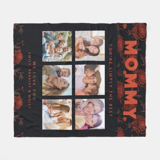 Mama Gewoon de beste fotocollage gepersonaliseerd Fleece Deken (Voorkant (Horizontaal))