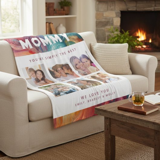 Mama Gewoon de beste fotocollage gepersonaliseerd Fleece Deken