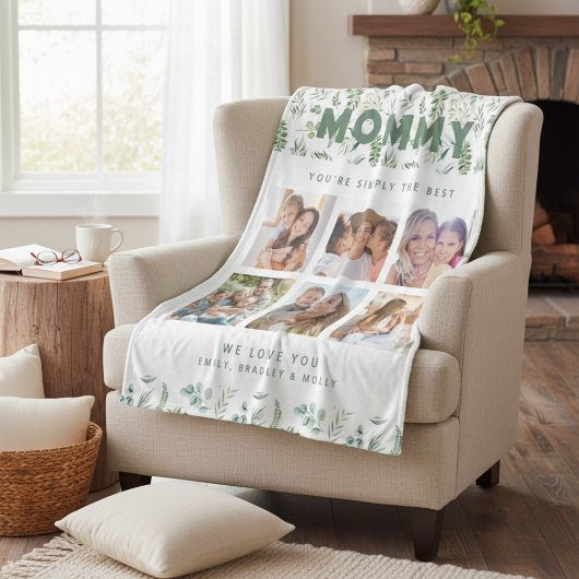 Mama Gewoon de beste fotocollage gepersonaliseerd Fleece Deken
