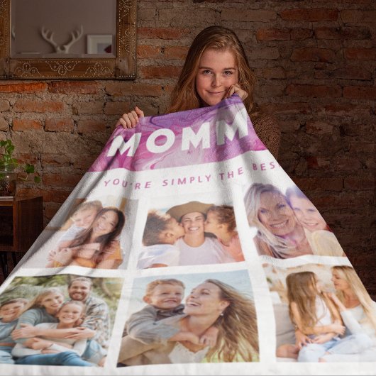 Mama Gewoon de beste fotocollage gepersonaliseerd Fleece Deken
