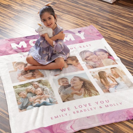Mama Gewoon de beste fotocollage gepersonaliseerd Fleece Deken