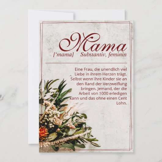 Mama - gewoon onvervangbaar - Boeket (Voorkant)