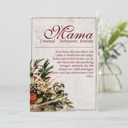 Mama - gewoon onvervangbaar - Boeket (Staand voorkant)