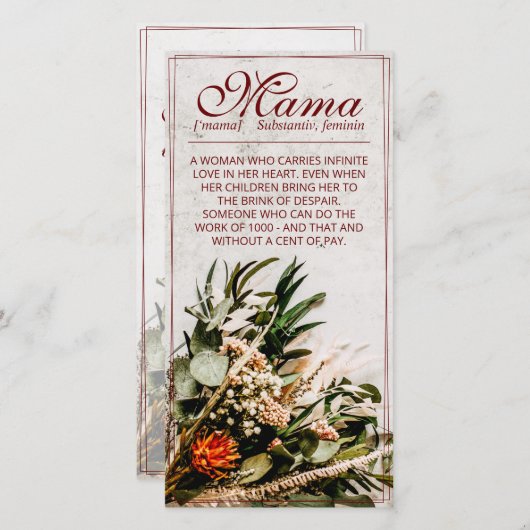Mama - gewoon onvervangbaar - Bouquet (Voorkant / Achterkant)