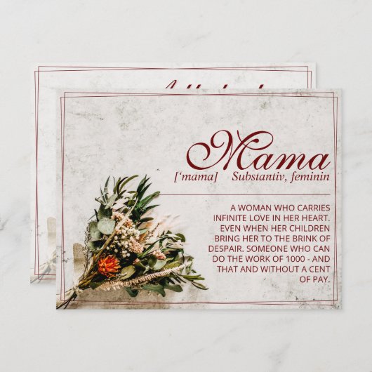 Mama - gewoon onvervangbaar - Bouquet (Voorkant / Achterkant)