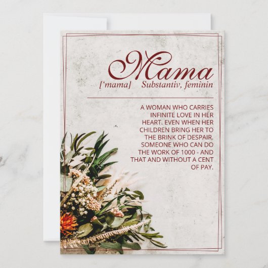 Mama - gewoon onvervangbaar - Bouquet (Voorkant)