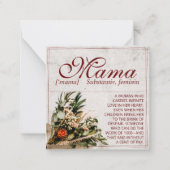 Mama - gewoon onvervangbaar - Bouquet Notitiekaartje (Voorkant)