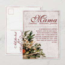 Mama - gewoon onvervangbaar briefkaart voor vakant