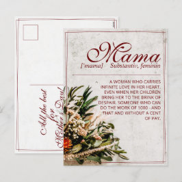 Mama - gewoon onvervangbaar briefkaart voor vakant