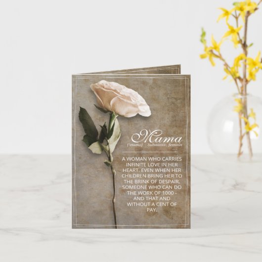 Mama - gewoon onvervangbaar -  kaart (Gele Bloem)