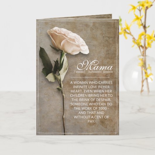 Mama - gewoon onvervangbaar -  kaart (Gele Bloem)