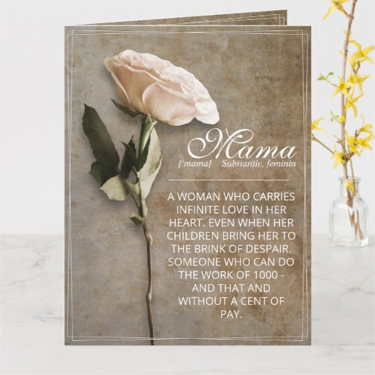Mama - gewoon onvervangbaar -  kaart (Gele Bloem)