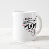 Mama Gift Mam Manuscript Inspioneert Harten Grote Koffiekop (Voorkant rechts)